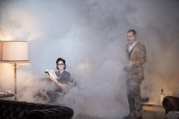 Iris Becher und Ulrich Hoppe in »Wengenroths Autorenklub, Ausgabe 6: Christa Wolf«. Foto: Gianmarco Bresadola.