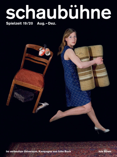 Jule Böwe in der Spielzeitkampagne 2019/2020 der Schaubühne am Lehniner Platz (Berlin). Foto: Thomas Aurin.