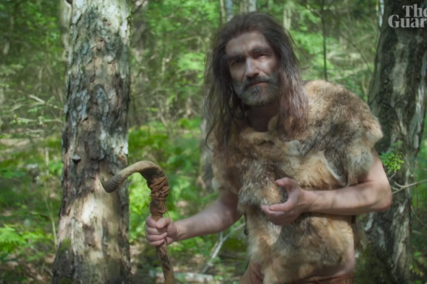 Robert Beyer in »Neanderthal«. Videostill.