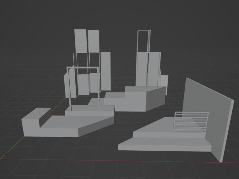 »Sophia, der Tod und ich«: Previsualization der Kulissen. Modellierung: Jörg Preisendörfer. Software: FreeCAD / Blender.